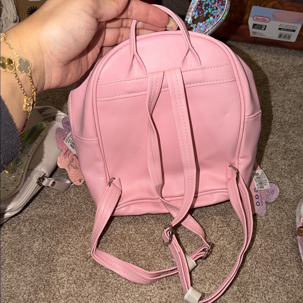 3 girl Kids' Pink and Silver Sparkle Bunny Bags - Picture 10 of 10